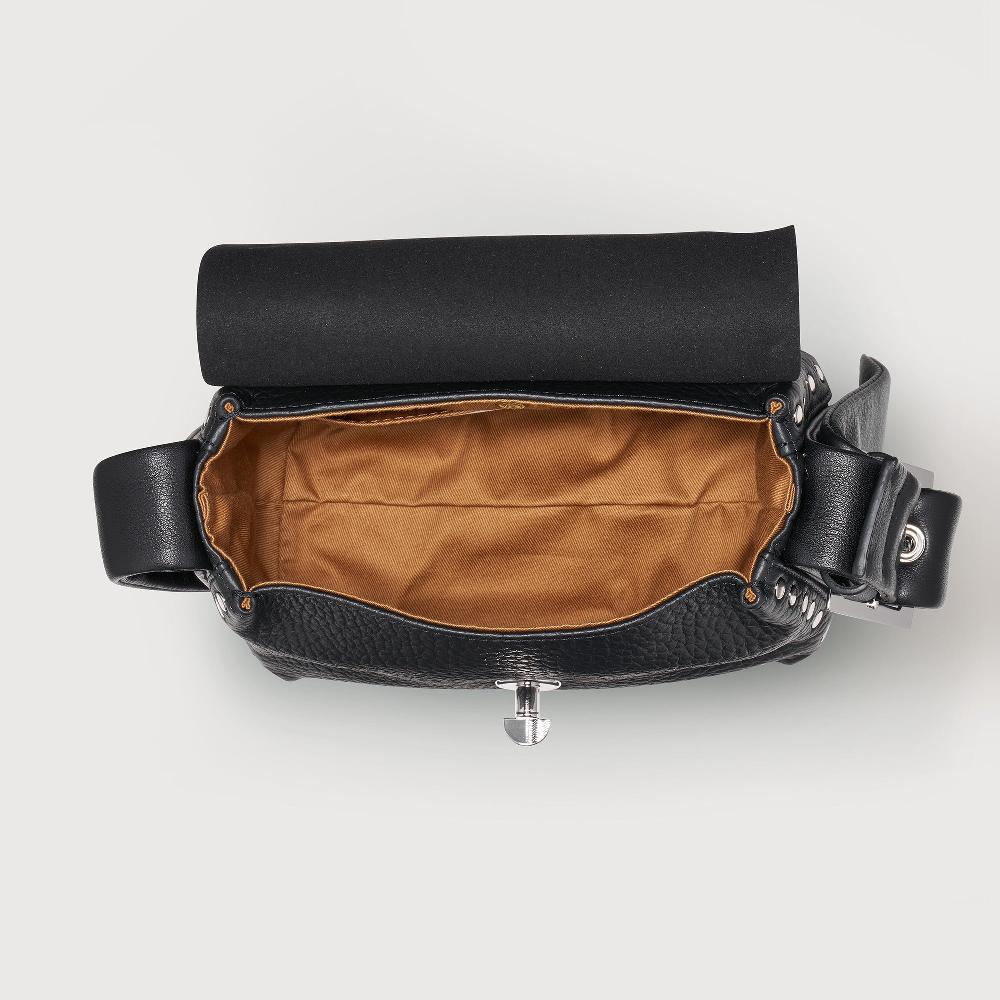 Zanellato BORSA POSTINA® BABY IN PELLE MARTELLATA BLACK NERO | Zanellato Italy