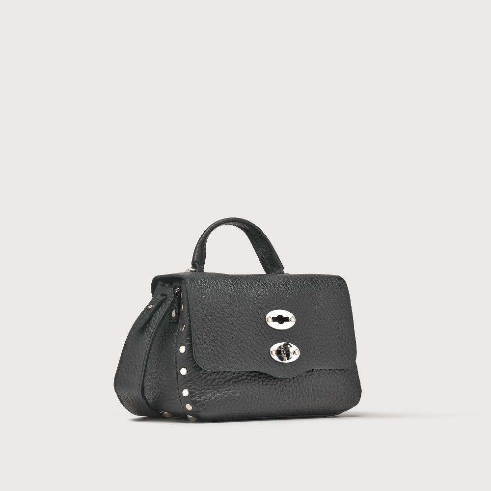 Zanellato BORSA POSTINA® BABY IN PELLE MARTELLATA BLACK NERO | Zanellato Qualità