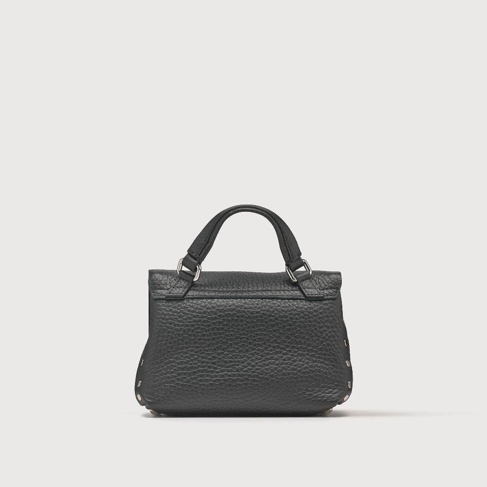 Zanellato BORSA POSTINA® BABY IN PELLE MARTELLATA BLACK NERO | Zanellato Qualità