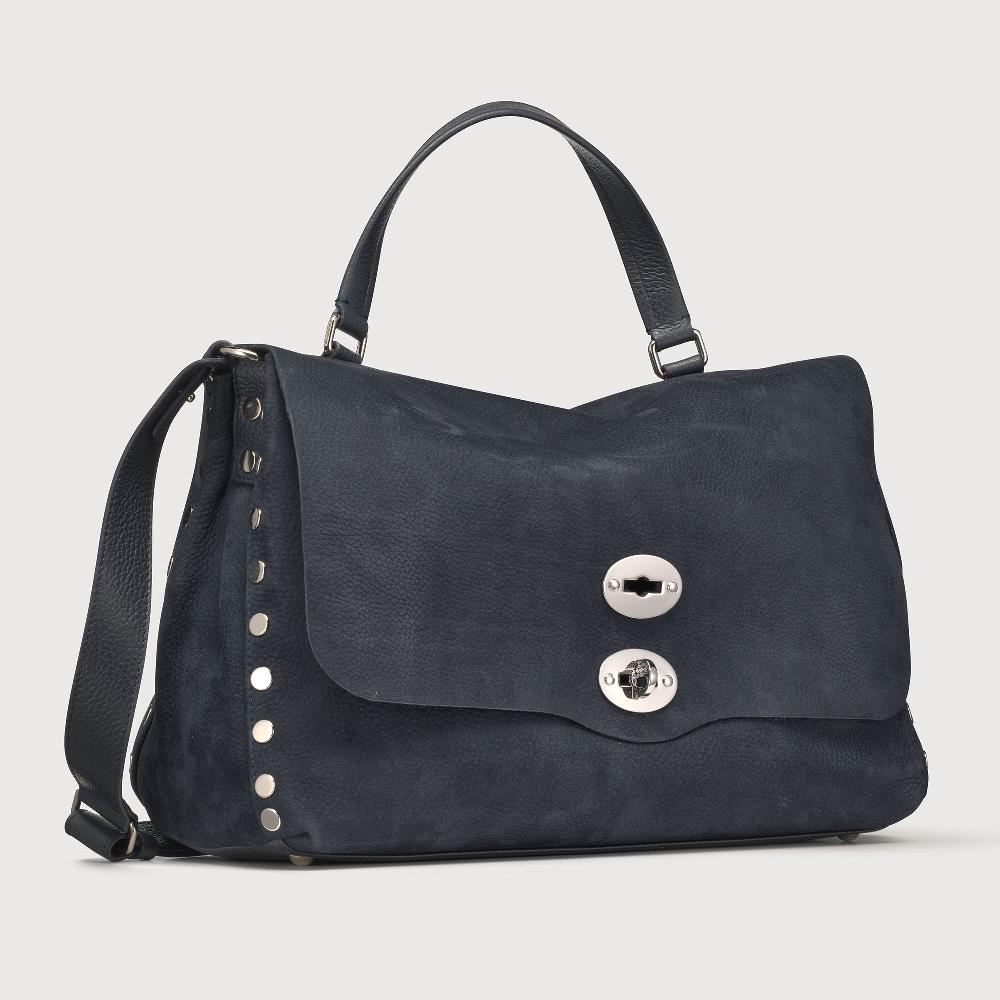 Zanellato BORSA POSTINA® MEDIUM IN PELLE NABUK BLUE NOTTE | Zanellato Promozione