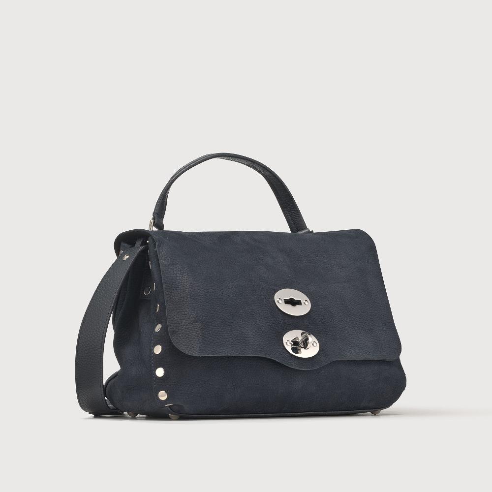 Zanellato BORSA POSTINA® SMALL IN PELLE NABUK BLUE NOTTE | Zanellato Spedizione Gratuita