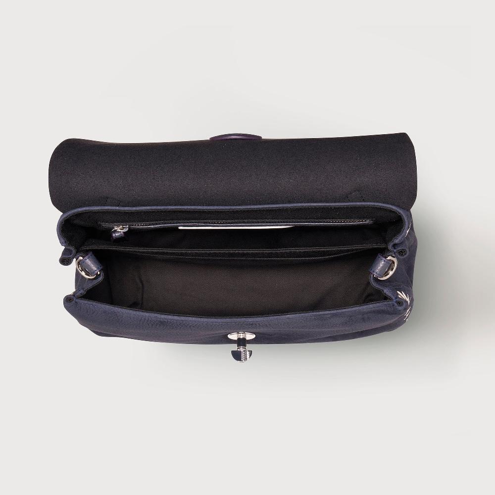 Zanellato BORSA POSTINA® SMALL IN PELLE NABUK BLUE NOTTE | Zanellato Spedizione Gratuita