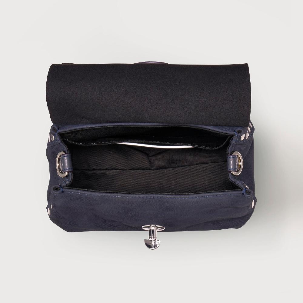 Zanellato BORSA POSTINA® BABY IN PELLE NABUK BLUE NOTTE | Zanellato Pezzi Unici