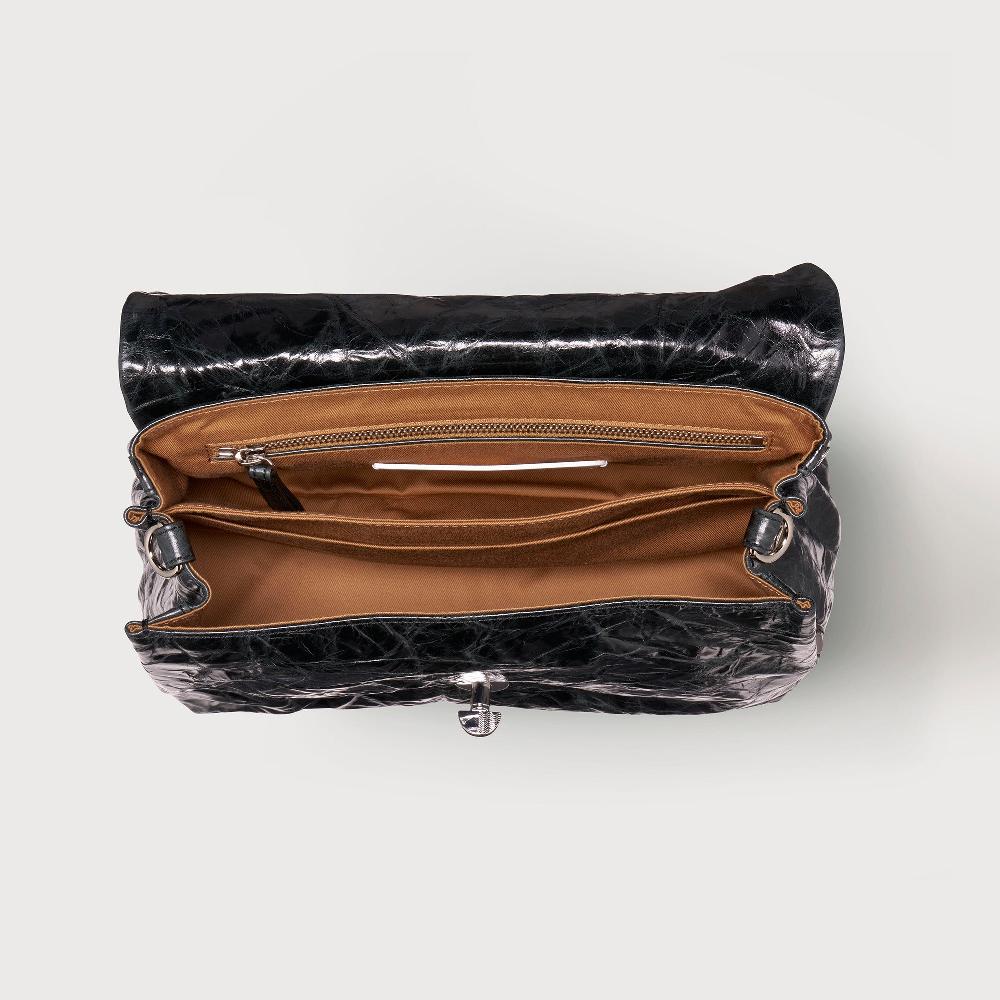 Zanellato BORSA POSTINA® SMALL IN PELLE SPAZZOLATA BLACK NERO | Zanellato Negozi Online