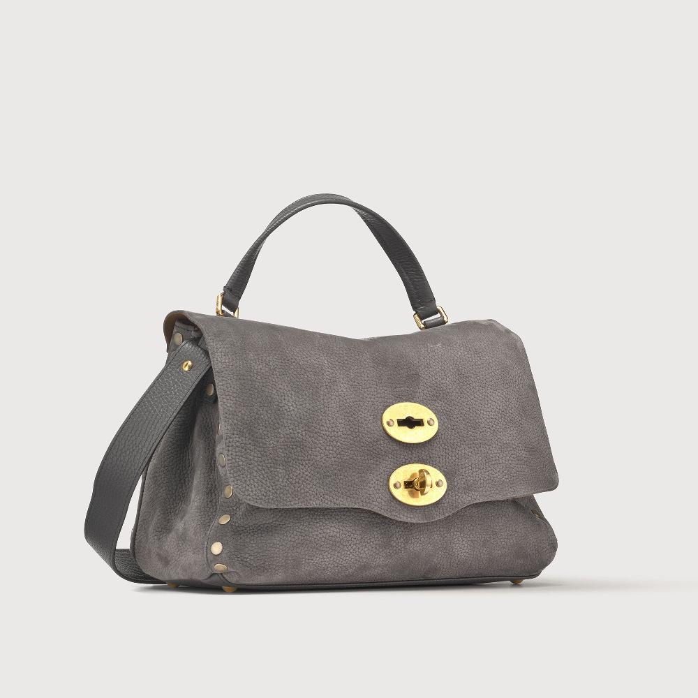 Zanellato BORSA POSTINA® SMALL IN PELLE MARTELLATA GREY FIAMMINGO | Zanellato Acquista Ora