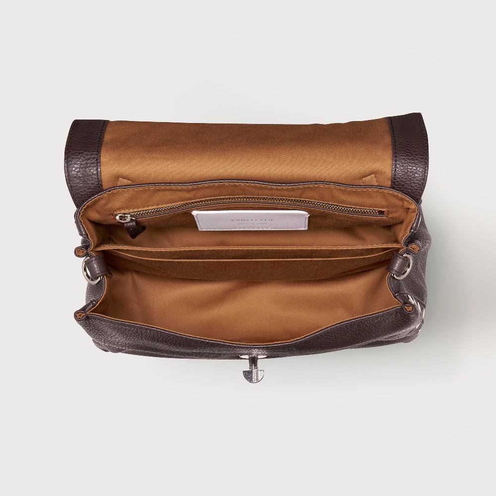 Zanellato BORSA POSTINA® SMALL IN PELLE MARTELLATA BROWN MOCACCINO | Zanellato Sottocosto