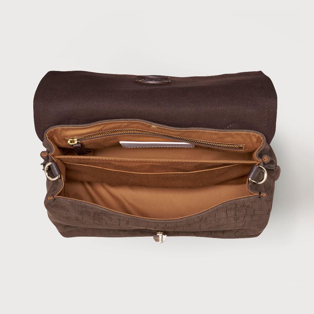Zanellato BORSA POSTINA® SMALL IN PELLE NABUK BROWN FONDENTE | Zanellato Novità