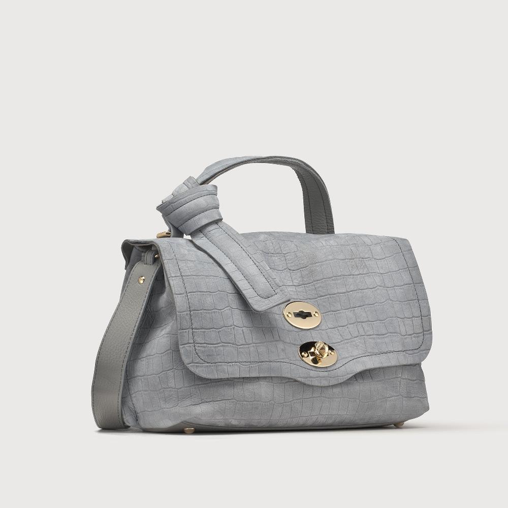 Zanellato BORSA POSTINA® SMALL IN PELLE NABUK GREY PIOGGIA | Zanellato Presa