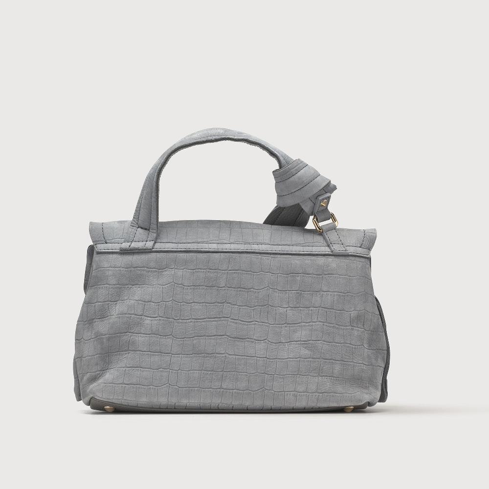 Zanellato BORSA POSTINA® SMALL IN PELLE NABUK GREY PIOGGIA | Zanellato Presa