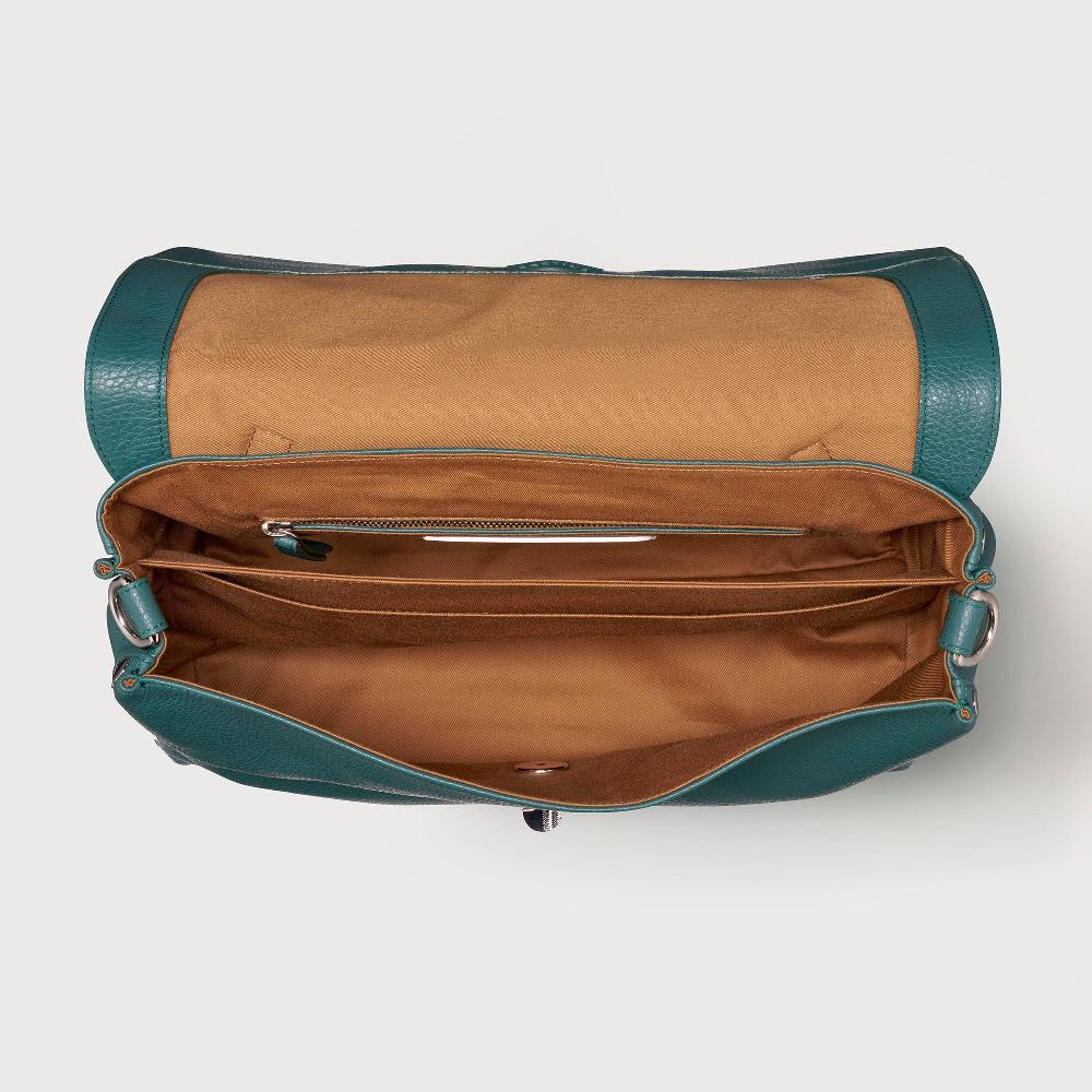 Zanellato BORSA POSTINA® MEDIUM IN PELLE MARTELLATA GREEN ACCA | Zanellato In Vendita