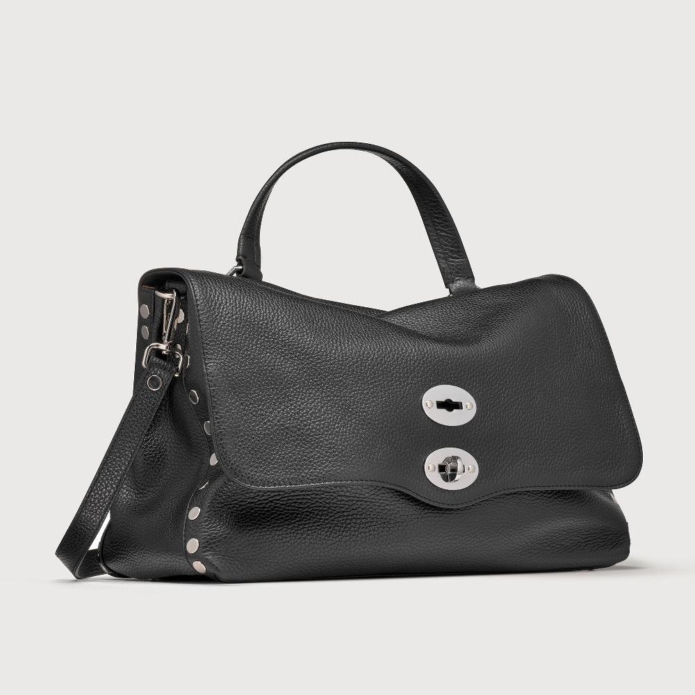 Zanellato BORSA POSTINA® MEDIUM IN PELLE MARTELLATA BLACK NERO | Zanellato Saldi Di Fabbrica