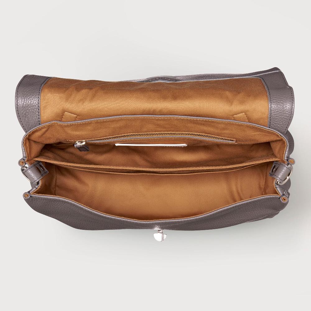 Zanellato BORSA POSTINA® MEDIUM IN PELLE MARTELLATA GREY MONTEBIANCO | Zanellato Vendite Flash