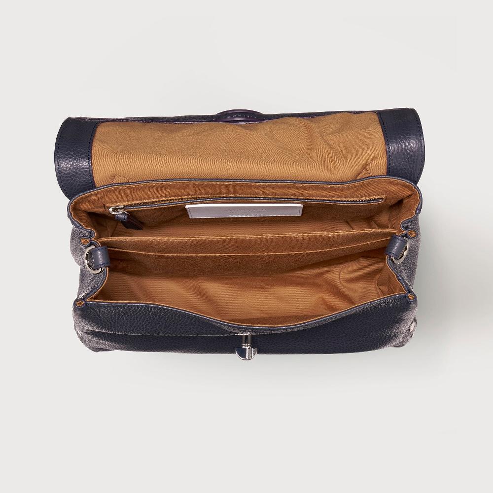 Zanellato BORSA POSTINA® SMALL IN PELLE MARTELLATA DARK NAVY | Zanellato Nuova