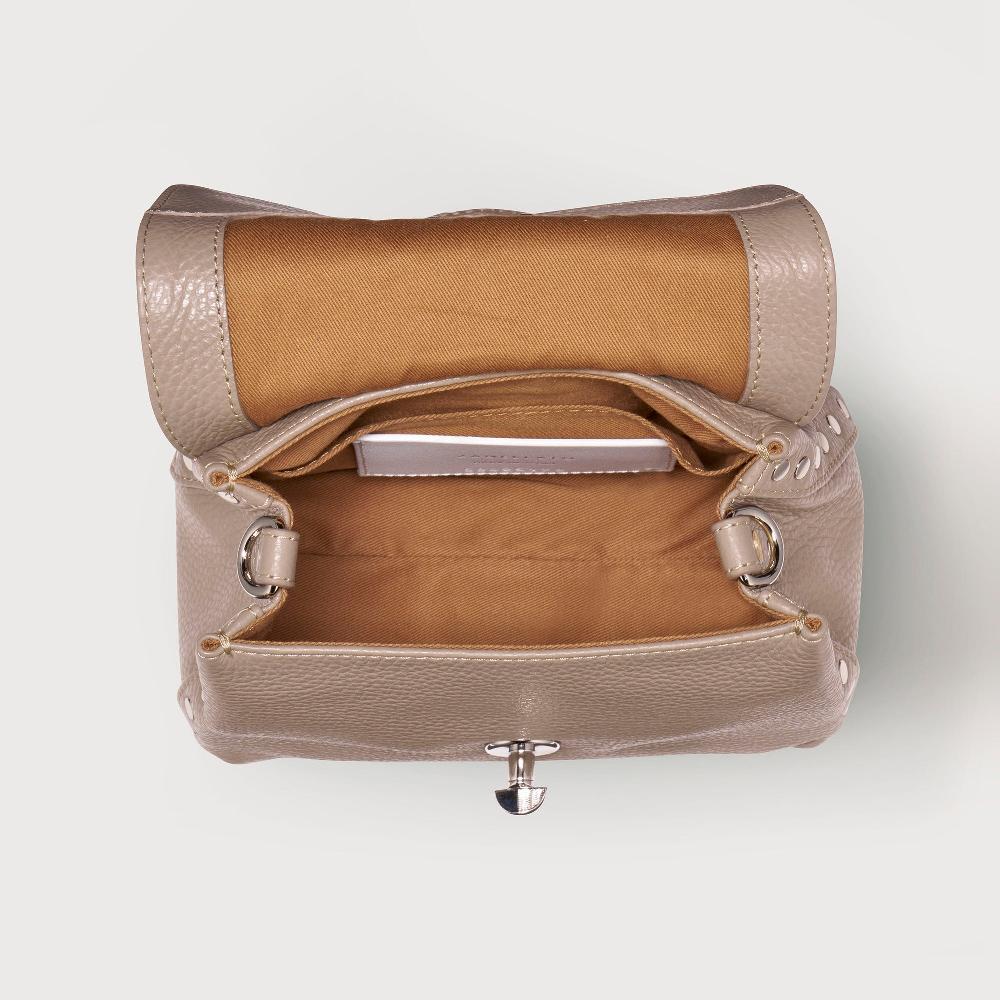 Zanellato BORSA POSTINA® BABY IN PELLE MARTELLATA GREY CRETA | Zanellato Italia
