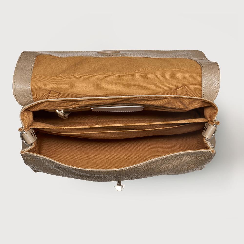 Zanellato BORSA POSTINA® MEDIUM IN PELLE MARTELLATA GREY CRETA | Zanellato In Linea