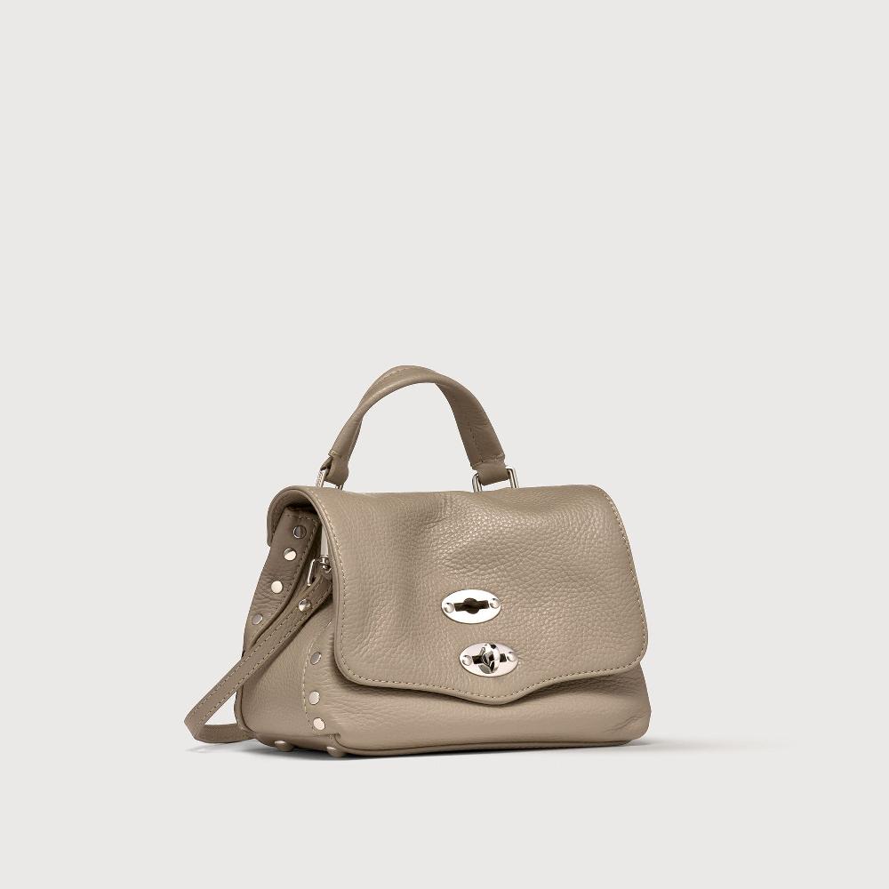 Zanellato BORSA POSTINA® BABY IN PELLE MARTELLATA GREY CRETA | Zanellato Nuovo