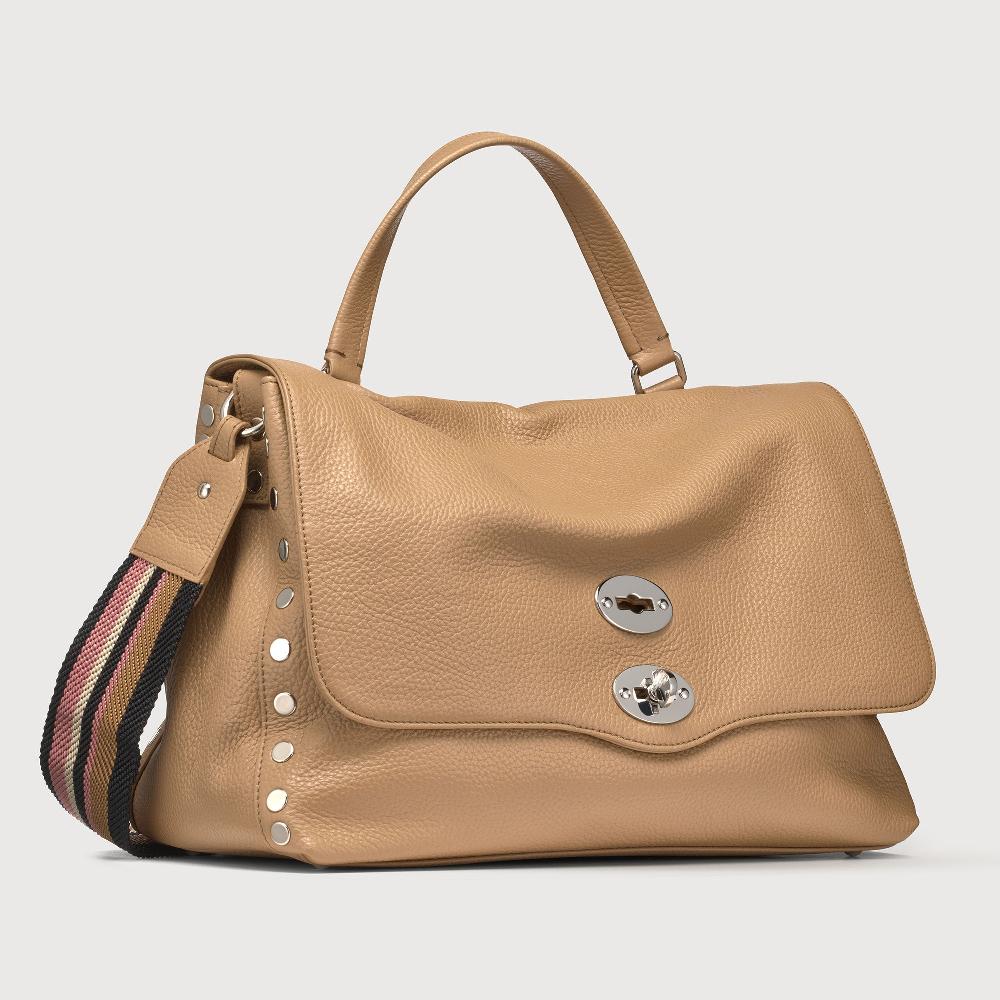 Zanellato BORSA POSTINA® MEDIUM IN PELLE MARTELLATA BROWN CAPPUCCINO | Zanellato Qualità