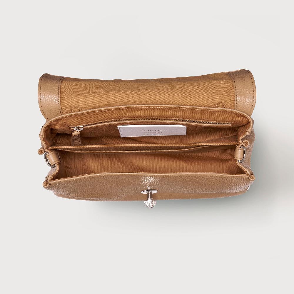 Zanellato BORSA POSTINA® SMALL IN PELLE MARTELLATA BROWN CAPPUCCINO | Zanellato Vendita