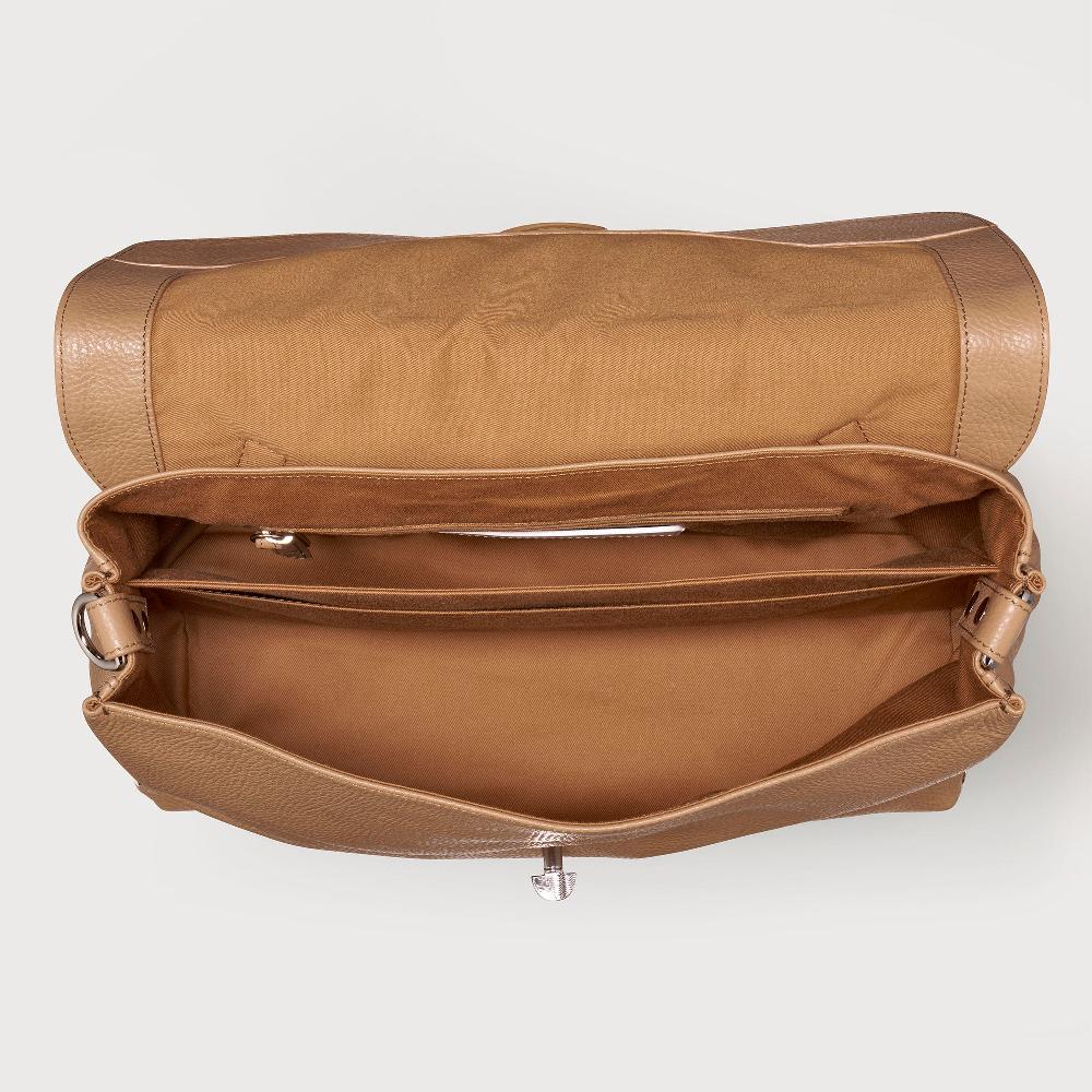 Zanellato BORSA POSTINA® MEDIUM IN PELLE MARTELLATA BROWN CAPPUCCINO | Zanellato Promozione