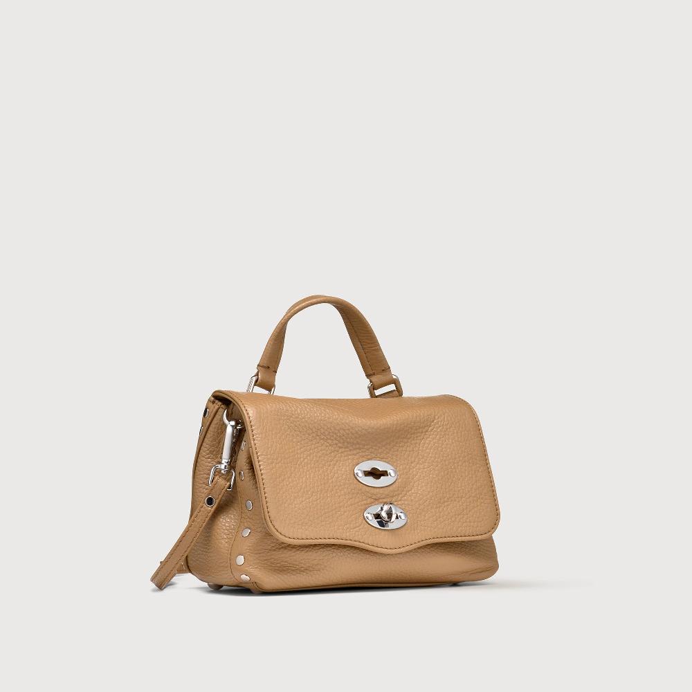 Zanellato BORSA POSTINA® BABY IN PELLE MARTELLATA BROWN CAPPUCCINO | Zanellato Spedizione Gratuita
