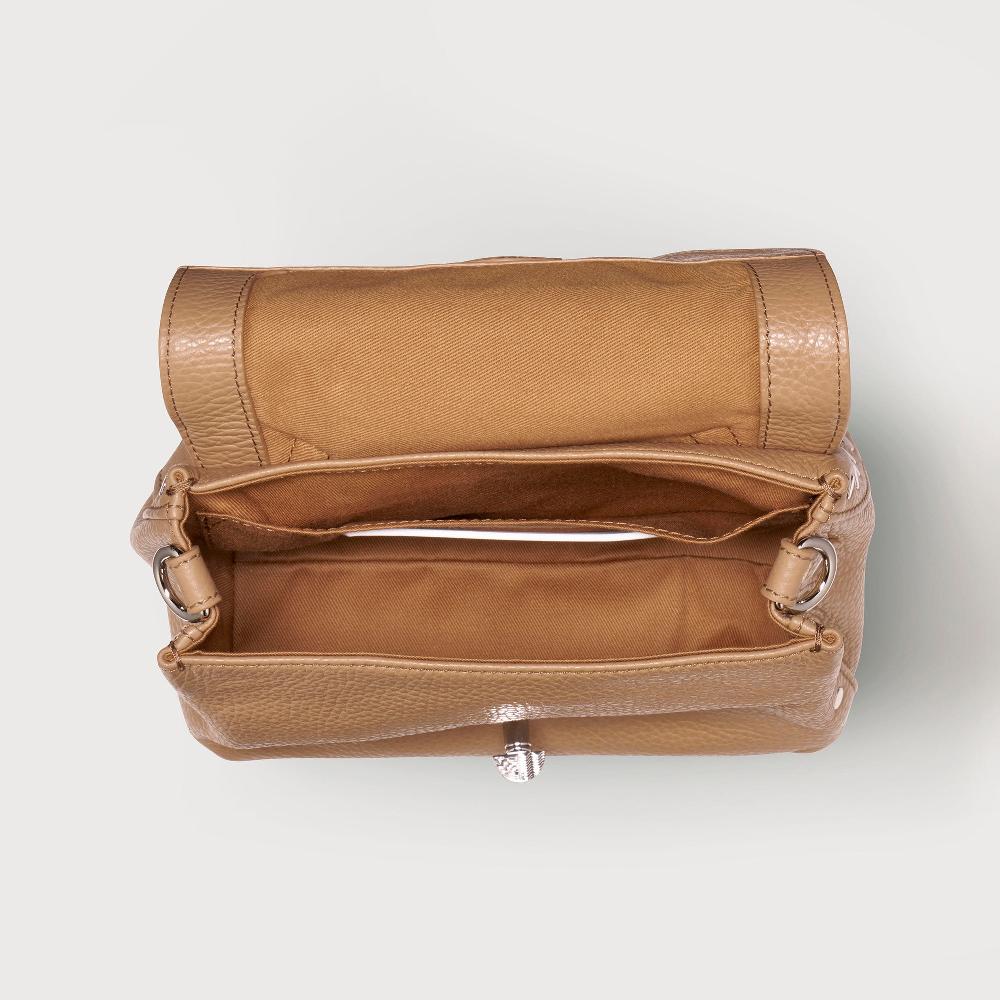 Zanellato BORSA POSTINA® BABY IN PELLE MARTELLATA BROWN CAPPUCCINO | Zanellato Spedizione Gratuita