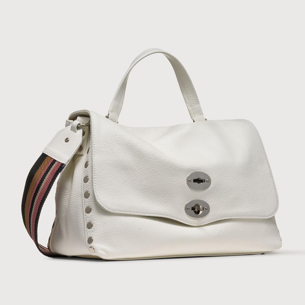 Zanellato BORSA POSTINA® MEDIUM IN PELLE MARTELLATA BIANCO LATTE | Zanellato Pezzi Unici