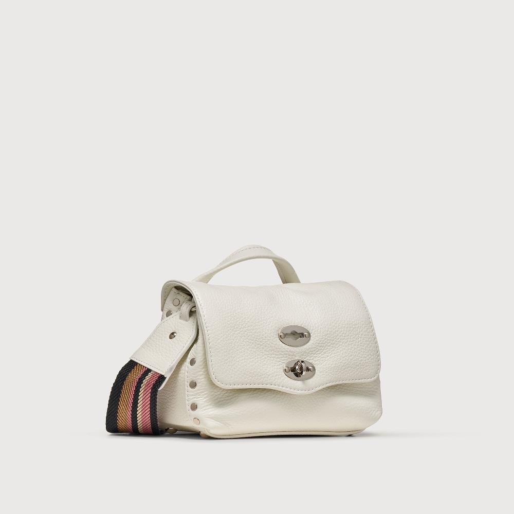 Zanellato BORSA POSTINA® BABY IN PELLE MARTELLATA BIANCO LATTE | Zanellato Soddisfazione Garantita