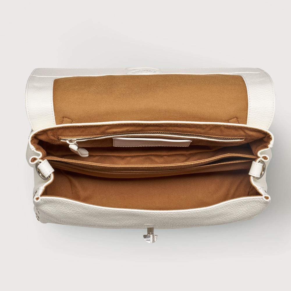 Zanellato BORSA POSTINA® SMALL IN PELLE MARTELLATA BIANCO LATTE | Zanellato Consegna Veloce