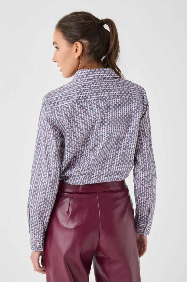 Zanetti 1965 Camicia in cotone stretch geometrico Affare Del Giorno
