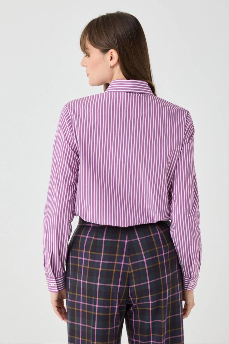 Zanetti 1965 Camicia a righe con dettaglio a fiori Sottocosto