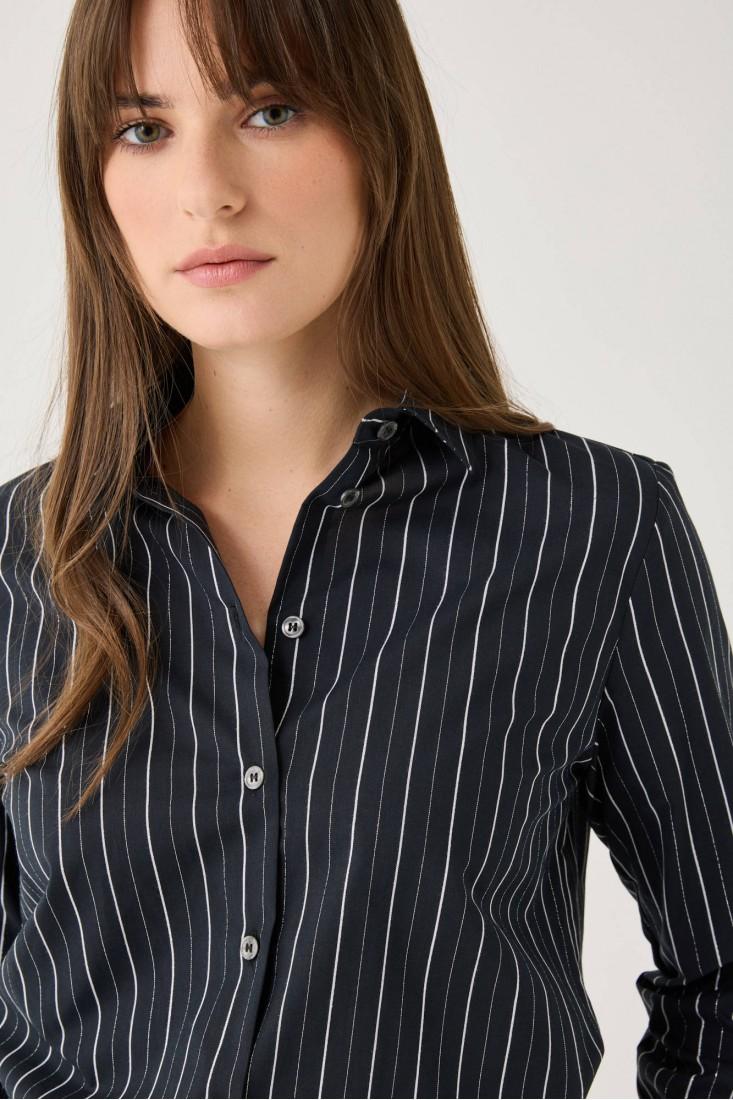 Zanetti 1965 Camicia manica lunga con righe argento Black Friday