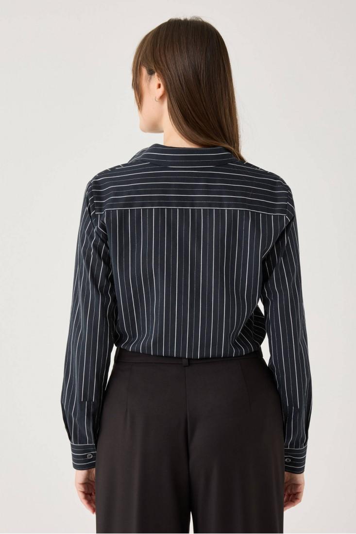 Zanetti 1965 Camicia manica lunga con righe argento Black Friday