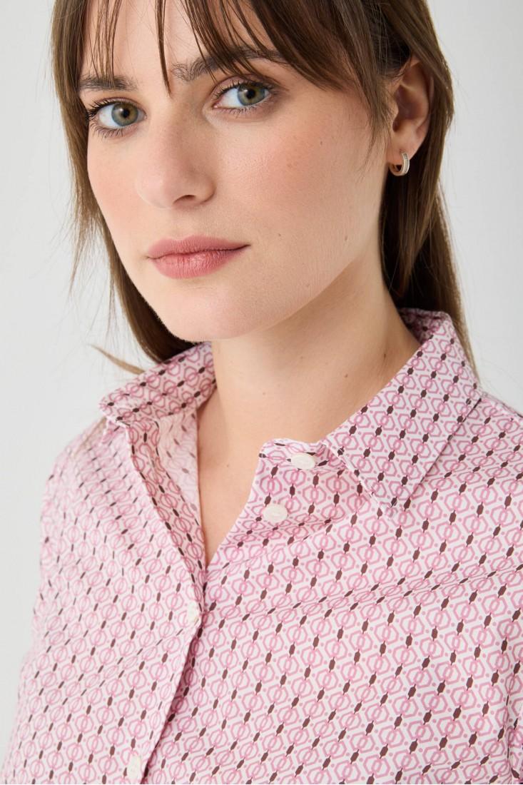 Zanetti 1965 Camicia con microstampa geometrica Sconto