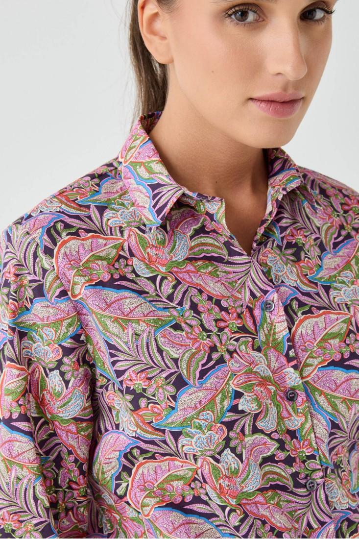 Zanetti 1965 Camicia in cotone Liberty floreale Offerta natalizia