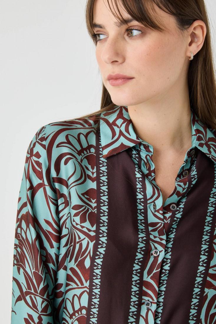 Zanetti 1965 Camicia in viscosa con stampa a fiori Offerta per la Festa della Mamma