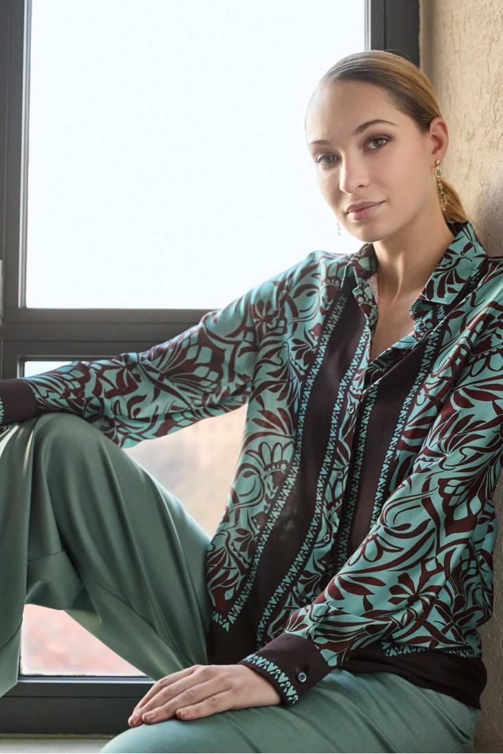 Zanetti 1965 Camicia in viscosa con stampa a fiori Offerta per la Festa della Mamma