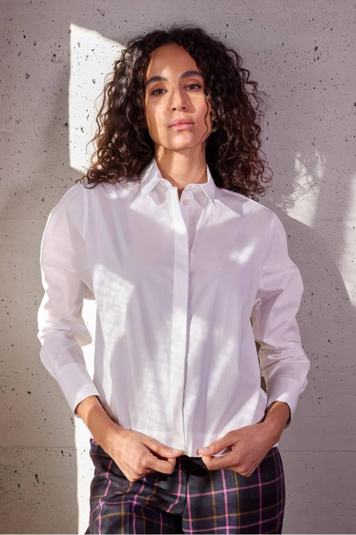 Zanetti 1965 Camicia cropped in cotone stretch Outlet