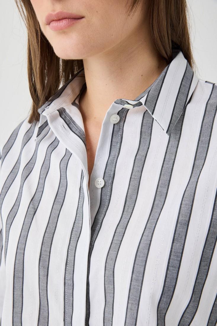 Zanetti 1965 Camicia a righe con inserti lurex In Vendita