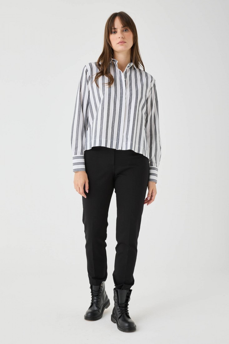 Zanetti 1965 Camicia a righe con inserti lurex In Vendita