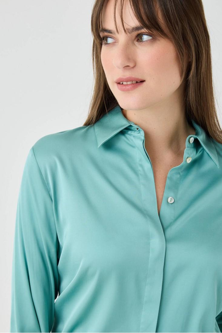 Zanetti 1965 Camicia in viscosa stretch tinta unita Offerte