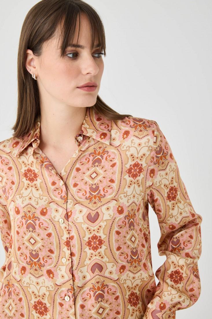 Zanetti 1965 Camicia in viscosa con stampa paisley Hotsell