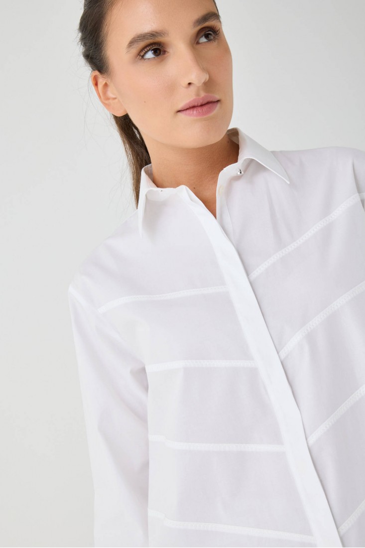 Zanetti 1965 Camicia cropped con ricami Vendita Calda