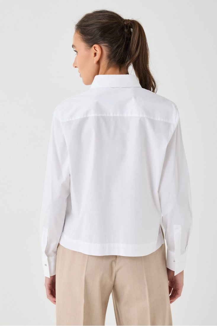 Zanetti 1965 Camicia cropped con ricami Vendita Calda