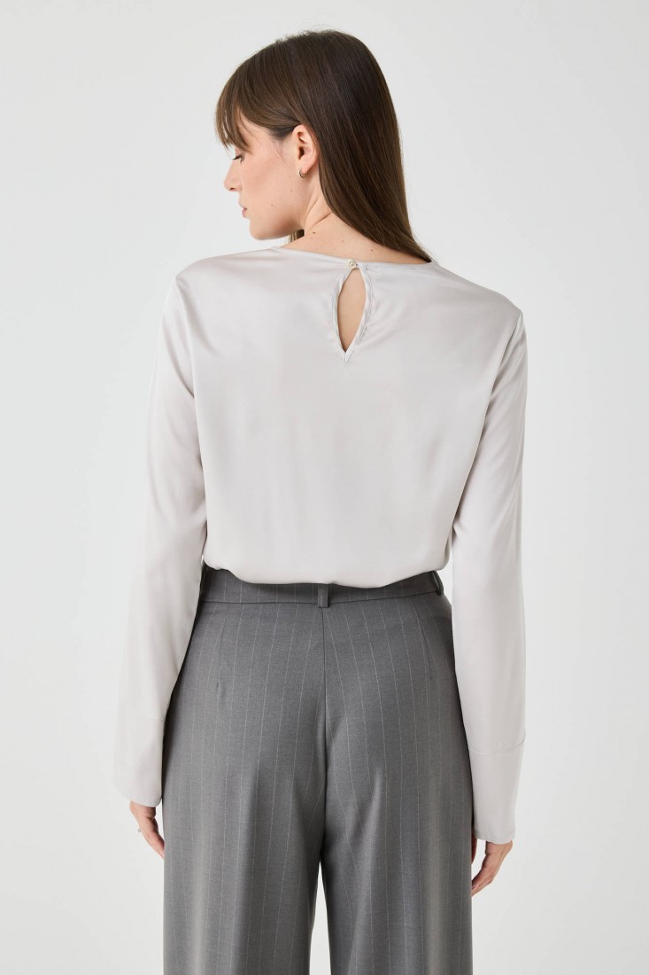 Zanetti 1965 Blusa girocollo in viscosa stretch Nuova