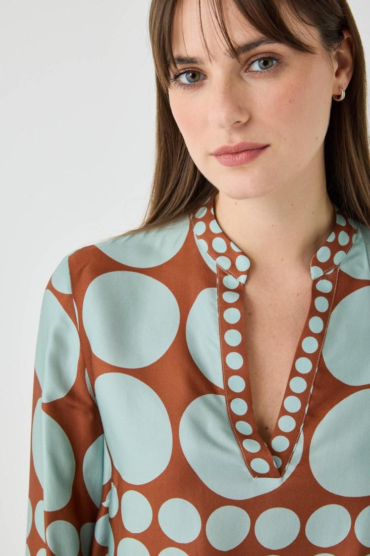 Zanetti 1965 Blusa con stampa geometrica Italy