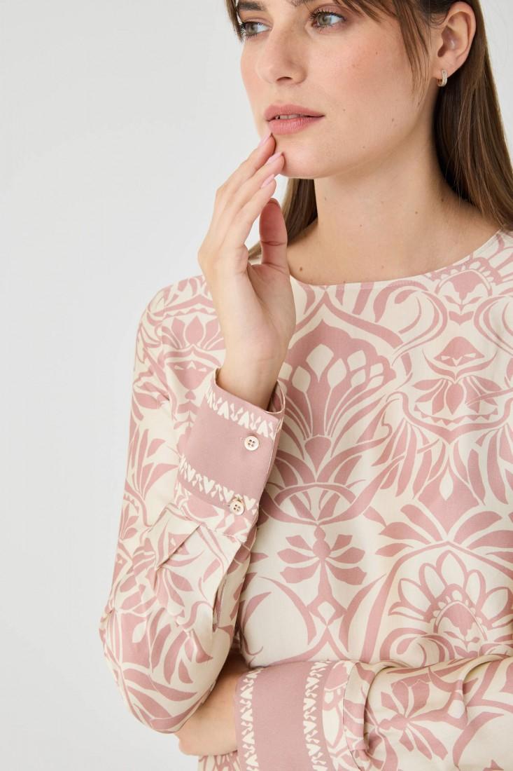 Zanetti 1965 Blusa in viscosa con motivo floreale Italia