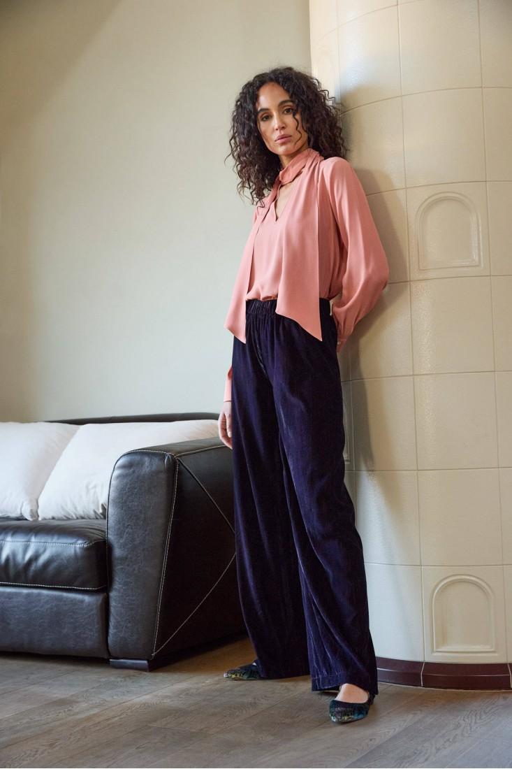 Zanetti 1965 Blusa con sciarpina in misto seta In Linea
