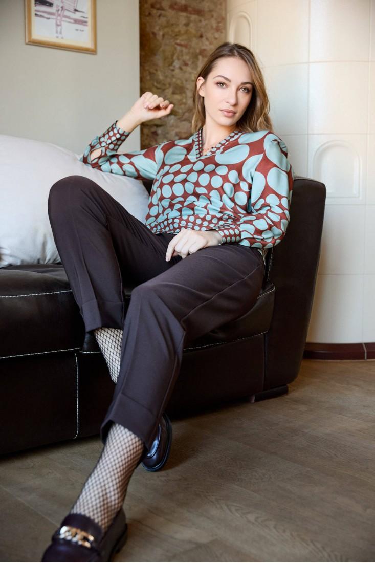 Zanetti 1965 Pantalone stretch con risvolto Presa