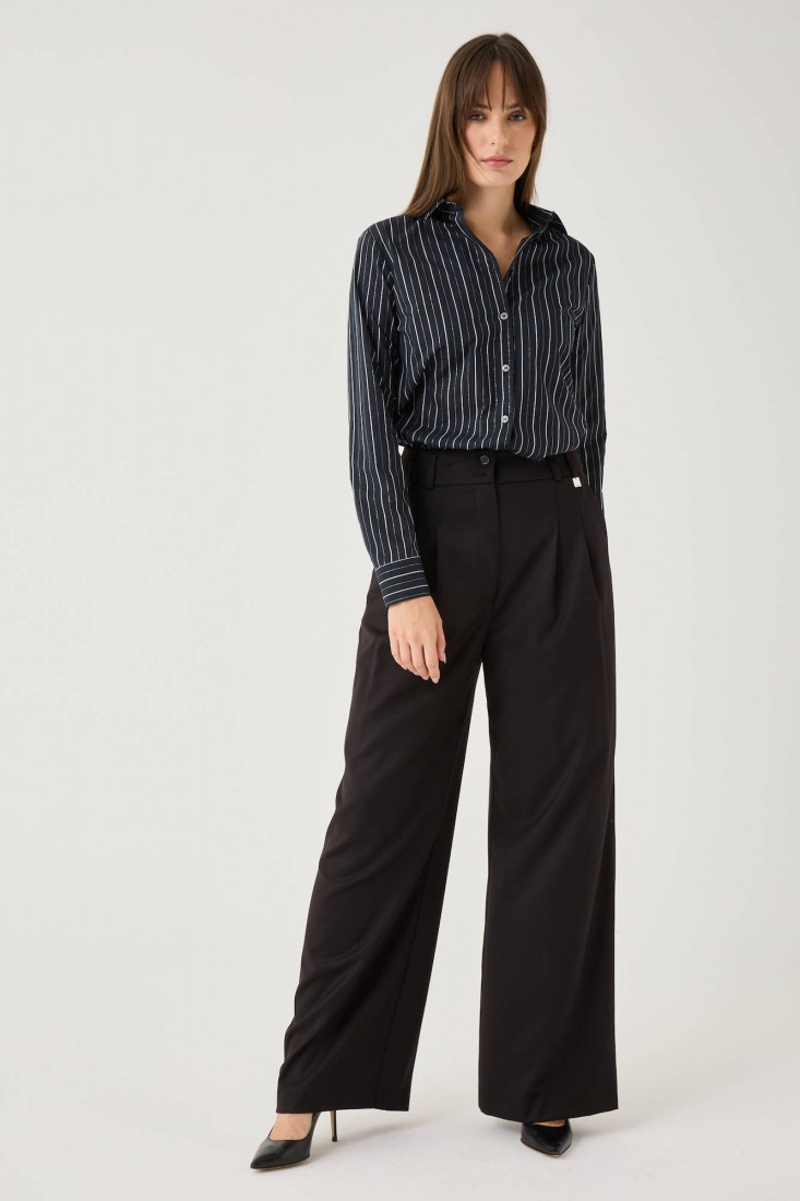 Zanetti 1965 Pantalone ampio in caldo misto viscosa stretch In Vendita