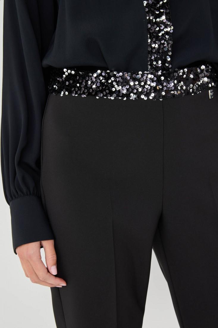 Zanetti 1965 Pantalone stretch con paillettes Offerte